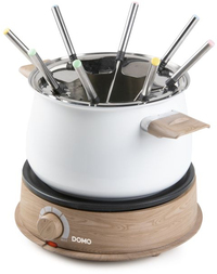 Domo DO736F Fondue, Gourmet & Wok - 8 Personen - Wit/Hout