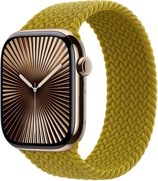 Apple Gevlochten solobandje voor de Apple Watch | 38/40/41/42 mm - Maat 5 - Chartreuse