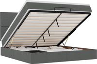 vidaXL Lit plateforme avec matelas, gris foncé, 160x200 cm, rembourré