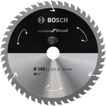 Bosch STANDARD FOR WOOD - Cirkelzaagblad - 16,5 cm - 48 tanden