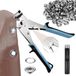 Trankielo® Jeu de pinces à œillets professionnel : 200 œillets en acier inoxydable de 10 mm – Pince à œillets magnétique avec perforatrice – Idéal pour le cuir, les bâches, les tissus et les ceintures