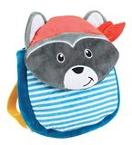 Rugzak/schooltas Meerkleurige Wasbeer Pluche Rugzak voor Kinderen, 23 cm