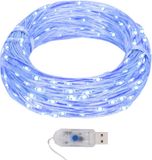 vidaXL Lichtsnoer met 400 microLED's blauw 8 functies 40 m