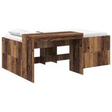 vidaXL Kinderhoogslaper met bureau Oud hout 90 x 200 cm