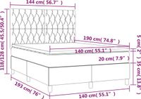 vidaXL Boxspringbed met matras, donkergrijs, 140x190 cm, gestoffeerd