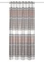 Home fashion 85145 | Kant-en-klaar gordijn anouk decoratieve stof dwarsstrepen met effectfranjes | roos | 160 x 140 cm