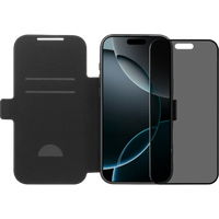 BlueBuilt Apple iPhone 17 Pro Max Book Case Leer Zwart + Privacy Screenprotector Glas