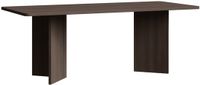 Selsey Qubeo – Eettafel 204×90 cm, rechthoekig met afgeronde hoeken en paneelpoten, houtlook essen bruin
