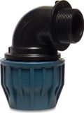 Mega Tyleen draad knie 90° Jason 25 mm x 1 klem x binnendraad KIWA (16 bar)