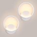 Comely LED Wandlamp Binnen Set van 2, 12W 1350LM, Rond Modern Design, Aluminium, Warm Wit 3000K, voor Slaapkamer, Woonkamer, Badkamer, Trap, Wit, Ø20cm
