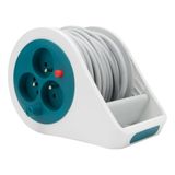 Mini-haspel Zenitech Mini-haspel met 3 stopcontacten, 2P+T, 7 m, blauw