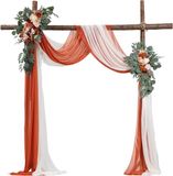 VEVOR Bruiloft Boog Bloemen Set Bruiloft Boog Decoratie met 2x Bloemen 2x Gordijnen Oranje