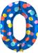 Folat Folieballon Cijfer 0 Colorful Dots - 86 cm