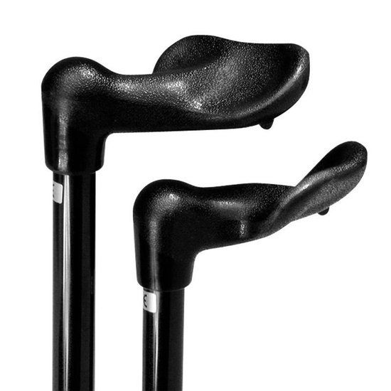 Benton Wandelstok Anatomisch Zwart Links - Verstelbaar - Aluminium