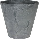 Artstone Plantenpot/bloempot - natuursteen look grijs - D17 x H15 cm