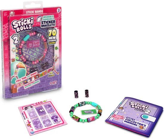 Top1Toys Vedes Sticki Rolls holografische stickers en armband set voor kinderen