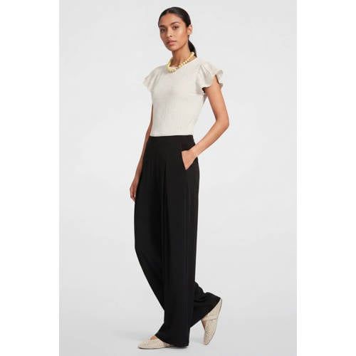 Anytime wide leg broek zwart