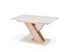 Icecat Table à manger extensible avec pied central beige et bois