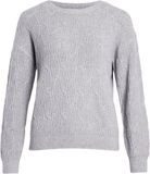 VILA Vilassia O-Neck L/S Cabel Knit Top -Noos Dames Gebreide Trui S Lichtgrijs Melange
