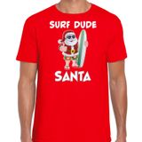 Bellatio Decorations Shoppartners Bv Surf dude Santa fun Kerstshirt Rood Heren M