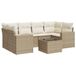 vidaXL 7-delige Loungeset met Kussens, Poly Rattan, Beige