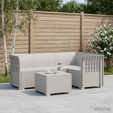 vidaXL - Tuinbank - 4-Zitter - Rattan Look - PP - Wit