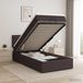 Prolenta Maison Exclusive Lit Ottoman exclusif, avec matelas, couleur marron foncé, dimensions 90 x 190 cm, revêtement en tissu