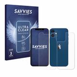Savvies - Screenprotector voor Apple iPhone 12 / 12 Pro (Voorkant + Achterkant) - Folie Beschermfolie transparant 6 Stuks