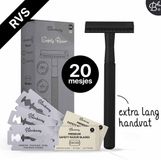 Bamboozy Safety Razor RVS + 20 scheermesjes Mat Zwart