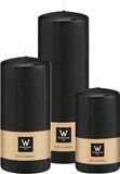 Wiedemann Bougies cylindriques/bougies piliers - set de 3 - Noir - 6x12/7x15/7x20 cm