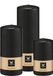 Wiedemann Bougies cylindriques/bougies piliers - set de 3 - Noir - 6x12/7x15/7x20 cm