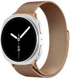 Selected by GSMpunt.nl SBG Milanees Bandje Geschikt voor Samsung Galaxy Watch 9 / 8 - Roestvrij Stalen Horlogebandje Magnetisch - Roze Goud