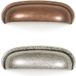 Viefe Poignée coquille AURA en métal, largeur 64 mm, argent vieilli