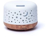 Yogi & Yogini Aroma diffuser Nebula rond wit met houtmotief