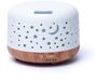 Yogi & Yogini Aroma diffuser Nebula rond wit met houtmotief