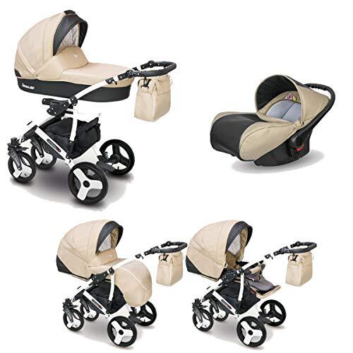 Lux4Kids Kinderwagen Kinderwagen Kinderwagen 2in1 3in1 Isofix Autostoel CAR door ChillyKids Sand CAN-4 2in1 Zonder Babyzitje