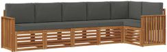 vidaXL - Bank loungeset - 6 zitplaatsen - Natuurlijk en antraciet - Polyester