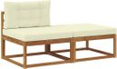 vidaXL Section sofa units with cushion 2 piece natural