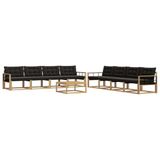 vidaXL Buiten bank set 9 st Wit en zwart