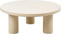 Beliani Vipiteno Moderne Tuinsalontafel Beige Gepoedercoat Staal Rond Weerbestendig