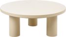 Beliani Vipiteno Moderne Tuinsalontafel Beige Gepoedercoat Staal Rond Weerbestendig