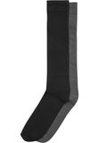 Urban Classics - High knee 2pack Overknee sokken - 35/38 - Zwart/Grijs