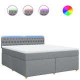 VidaXL Boxspringbed met matras, stof, lichtgrijs, 180x200 cm