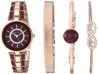 Anne Klein Women's Premium Crystal Accented Watch and Bracelet Set, AK/3286