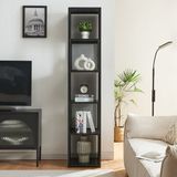 en.casa Boekenkast Finspång met 5 vakken 185x38x38 cm zwart