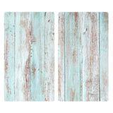WENKO Allstar Płyty ochronne na kuchenkę ze szkła hartowanego zestaw 2 szt. 52x30 cm Blue Wood