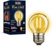 KS Verlichting Mini Gold Led lamp E27 4W 360lm 2700K Warm Wit Licht