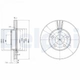 DELPHI Disques de frein pour VOLKSWAGEN Passat (Ref: BG3199)
