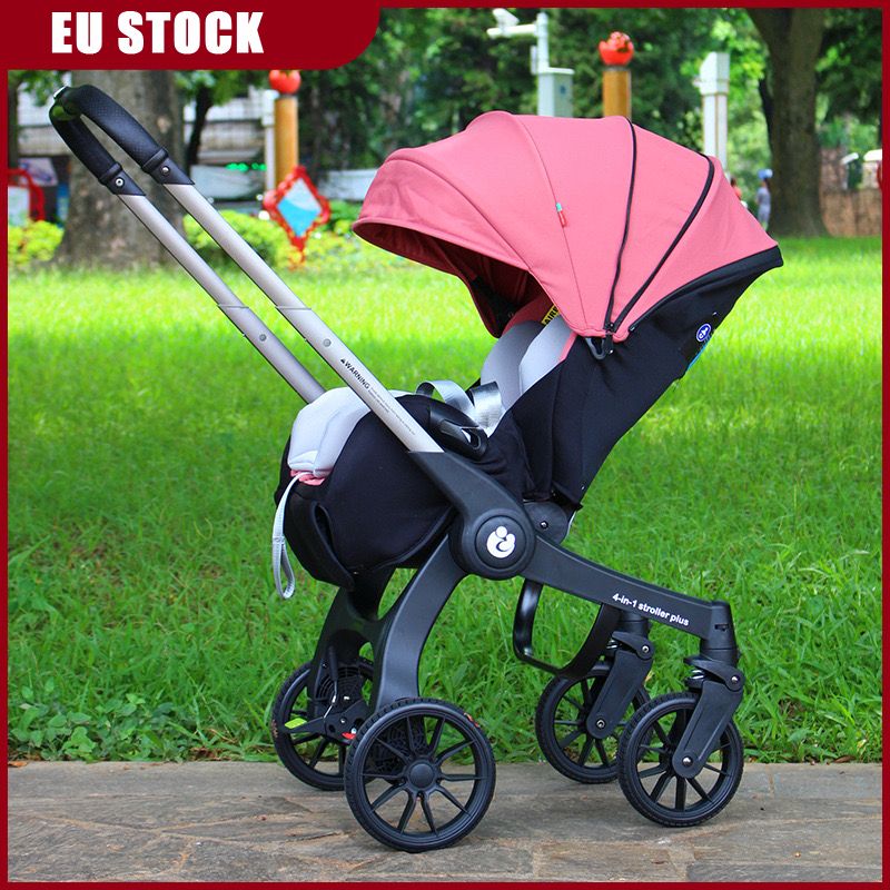 Warm house EU VOORRAAD 4-in-1 kinderwagen Multifunctionele pasgeboren kinderwagen Opvouwbare mandtype stoel Lichtgewicht reiswagen autostoel