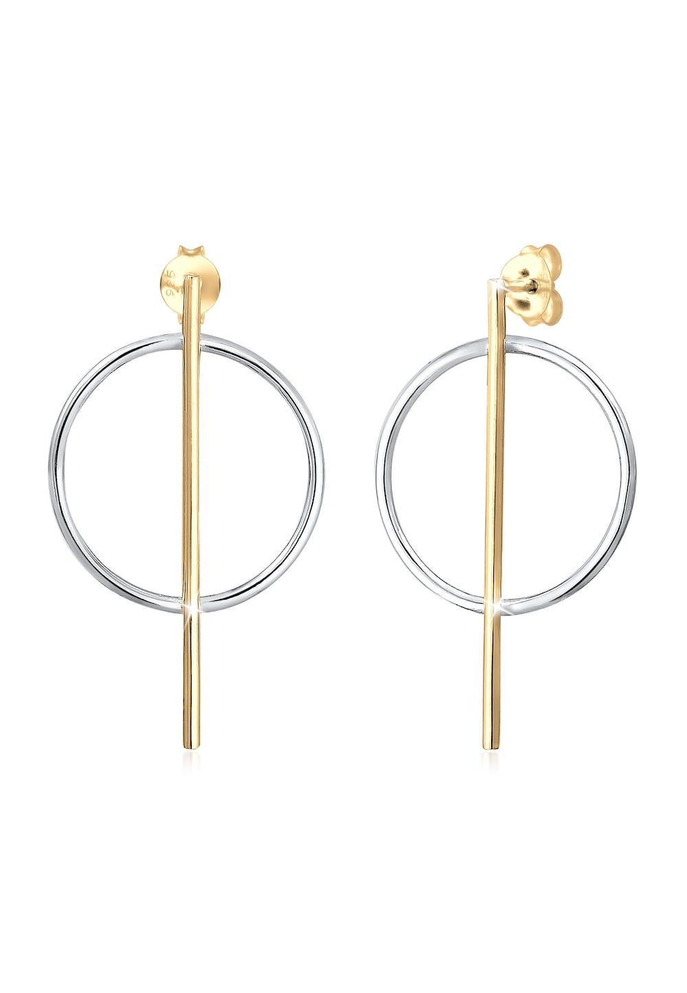 Elli Elli Oorbellen Geo Cirkel Basic Minimal 925 Zilver Dames